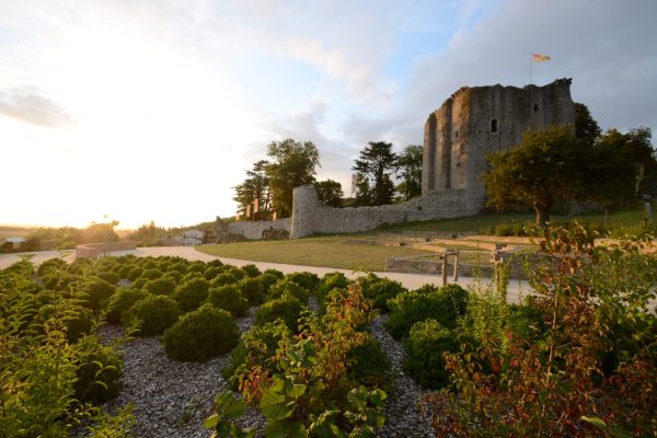 The esplanade of the Château de Pouzauges and the view of the bocage in Vendée