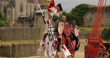 Knight show at the Château de Tiffauges in Vendée Bocage