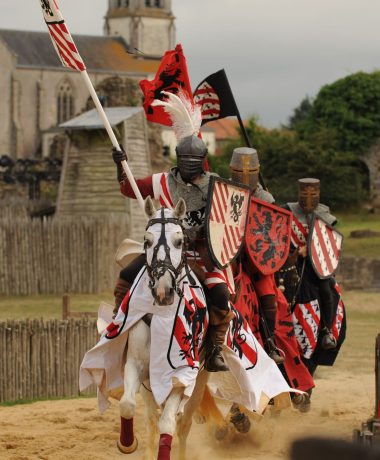 Knight show at the Château de Tiffauges in Vendée Bocage