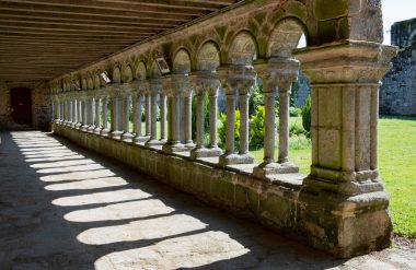 The cloister of Grainetière Abbey in Les Herbiers in Vendée