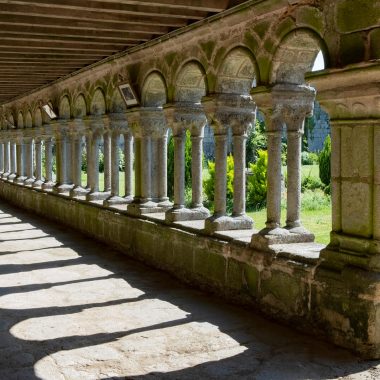 The cloister of Grainetière Abbey in Les Herbiers in Vendée