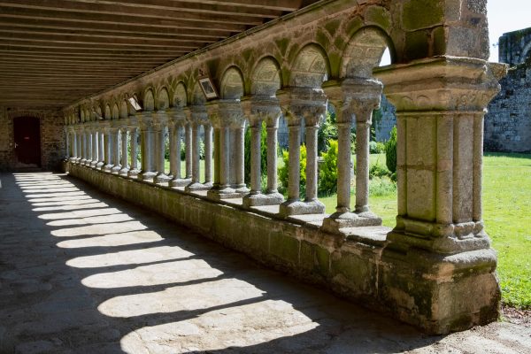 The cloister of Grainetière Abbey in Les Herbiers in Vendée